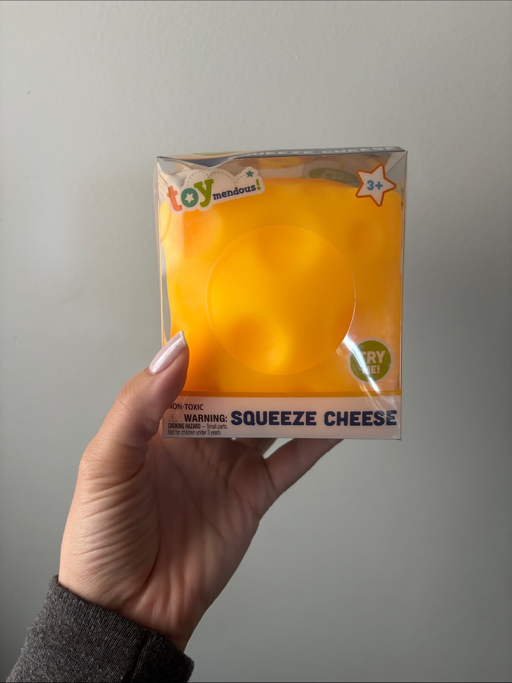 Squeeze Cheese Sensory Toy - Bright Yellow